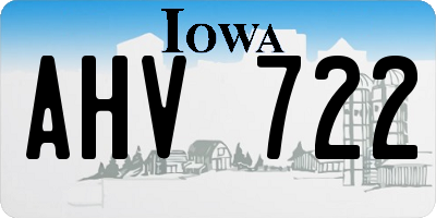 IA license plate AHV722