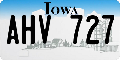 IA license plate AHV727