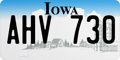 IA license plate AHV730