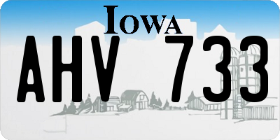 IA license plate AHV733