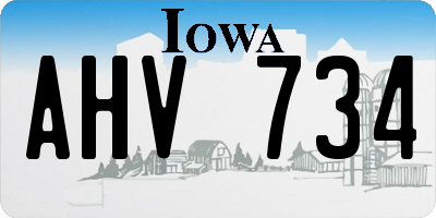 IA license plate AHV734