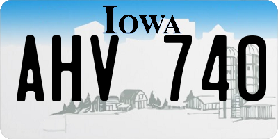 IA license plate AHV740