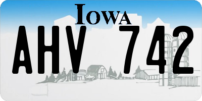 IA license plate AHV742