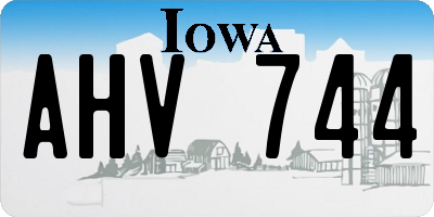 IA license plate AHV744