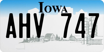IA license plate AHV747