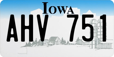 IA license plate AHV751