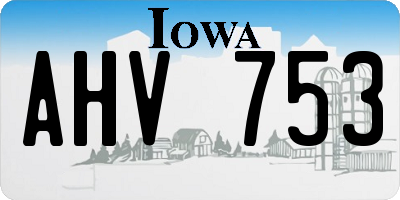 IA license plate AHV753