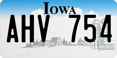 IA license plate AHV754