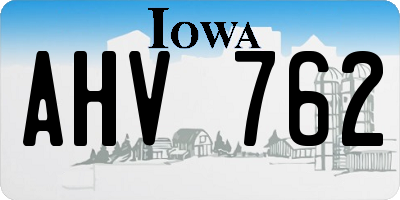 IA license plate AHV762
