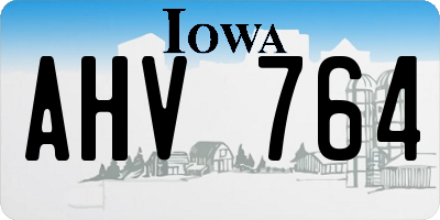 IA license plate AHV764