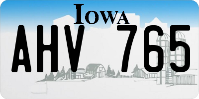 IA license plate AHV765