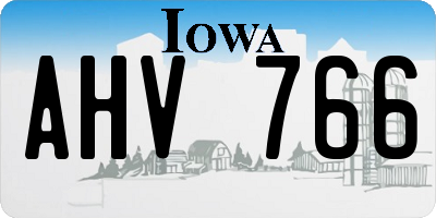 IA license plate AHV766