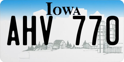 IA license plate AHV770
