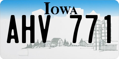 IA license plate AHV771