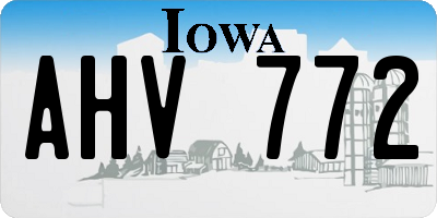 IA license plate AHV772