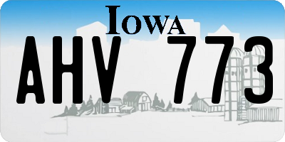 IA license plate AHV773