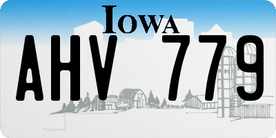 IA license plate AHV779