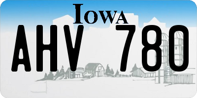 IA license plate AHV780
