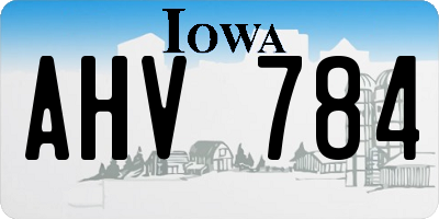 IA license plate AHV784