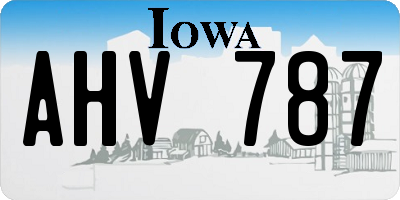 IA license plate AHV787