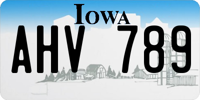 IA license plate AHV789