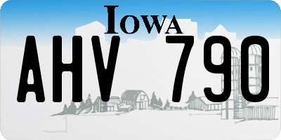 IA license plate AHV790