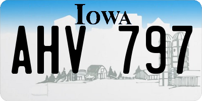 IA license plate AHV797