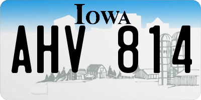 IA license plate AHV814