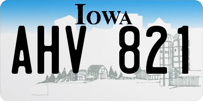 IA license plate AHV821