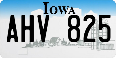 IA license plate AHV825