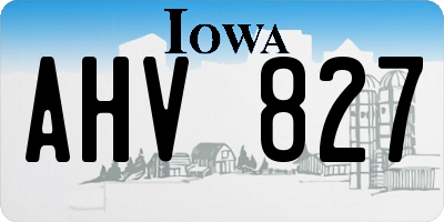 IA license plate AHV827