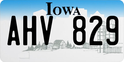 IA license plate AHV829