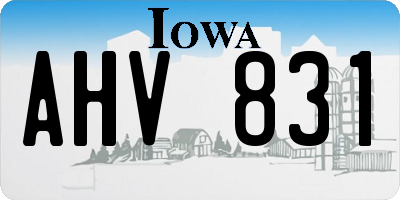 IA license plate AHV831