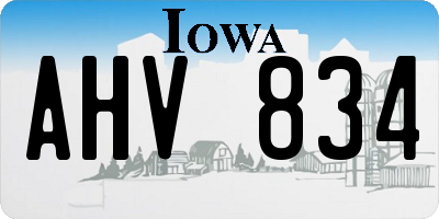 IA license plate AHV834