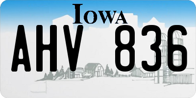 IA license plate AHV836