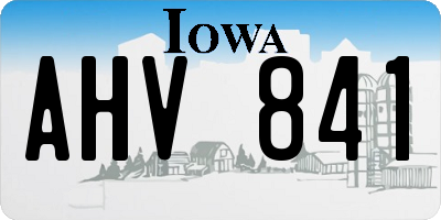 IA license plate AHV841