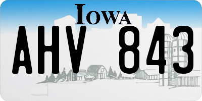 IA license plate AHV843
