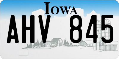 IA license plate AHV845