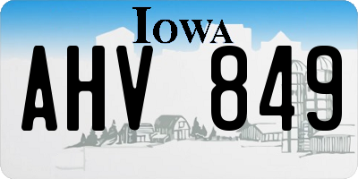 IA license plate AHV849