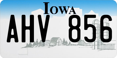 IA license plate AHV856
