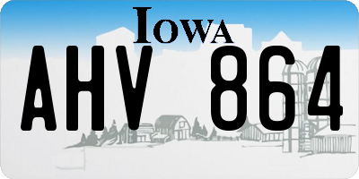 IA license plate AHV864