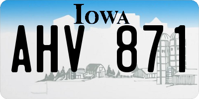 IA license plate AHV871