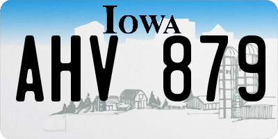 IA license plate AHV879