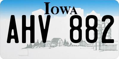 IA license plate AHV882