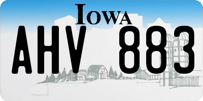IA license plate AHV883
