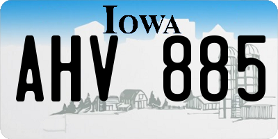 IA license plate AHV885