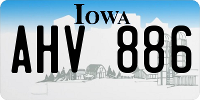 IA license plate AHV886