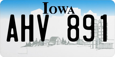 IA license plate AHV891