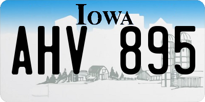 IA license plate AHV895