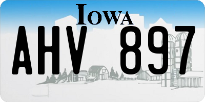 IA license plate AHV897
